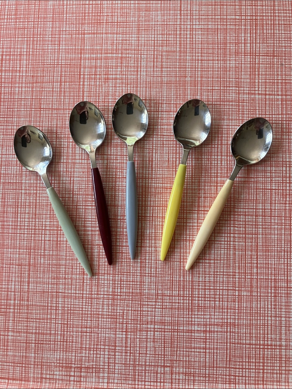 Vintage Lion spoons stainless steel set of 5 Bertel Gardberg for Hackman 1958